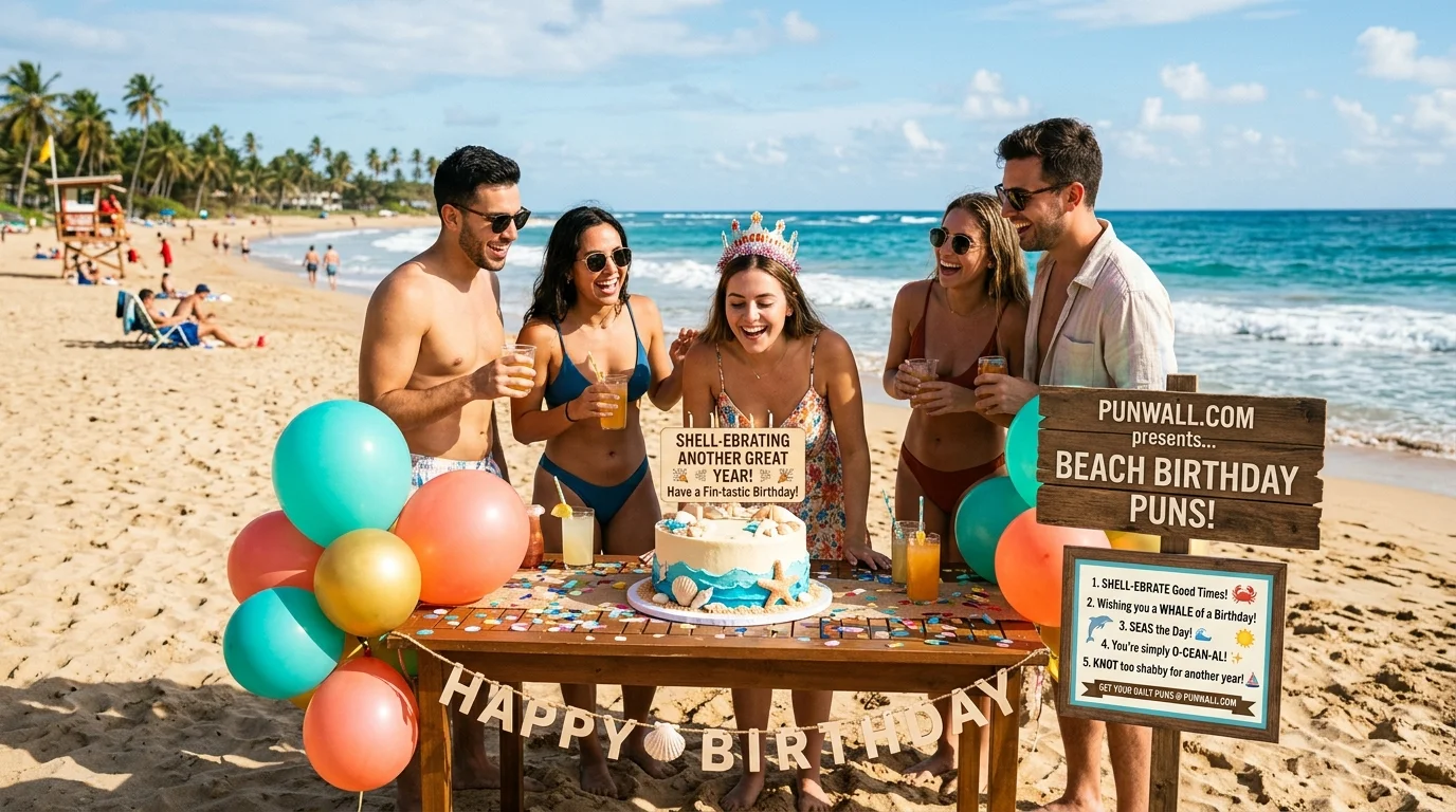 Beach Birthday Puns