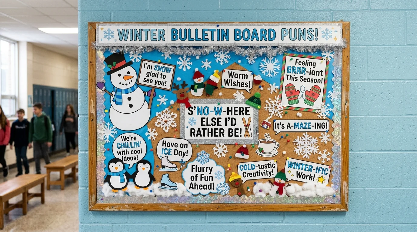 Best winter bulletin board puns